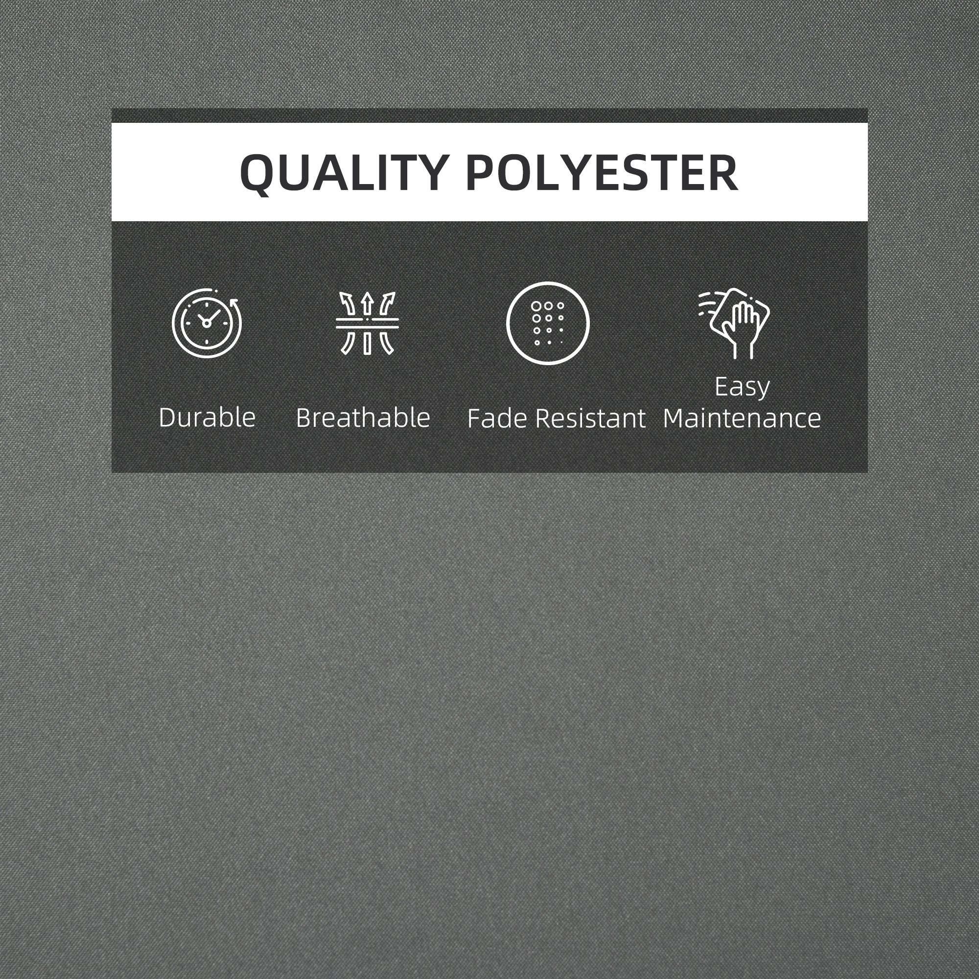 Outsunny Outdoor Garden Patio Folding High Back Chair Cushion Replacement Seat Pad - Grey