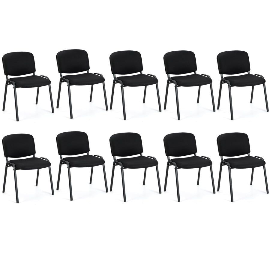 Set of 10 Stackable Home Office Chairs in Black