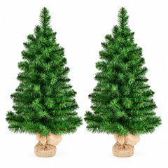 Set of 2 Artificial Table Top Christmas Tree