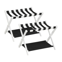 Set of 2 Folding Luggage Rack in White