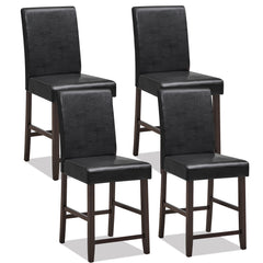 Set of 4 Counter Height Bar Stools arranged in a group against a plain white background