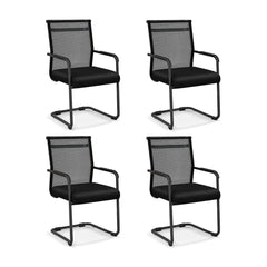 Set of 4 Executive Office Guest Chairs arranged in a square formation on a white background