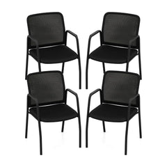 Set of 4 Office Guest Chairs in Black