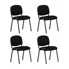 Set of 4 Waiting Room Chairs arranged in a square formation against a plain white background