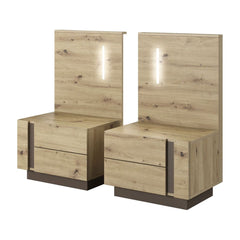 Set of Bedside Tables ARCO Oak Artisan / Grey