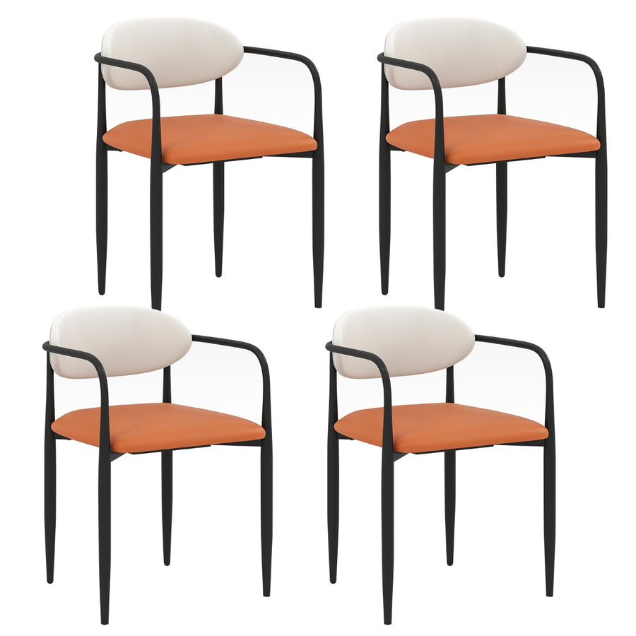Set of 4 Modern Faux Leather Upholstered Dining Chairs
