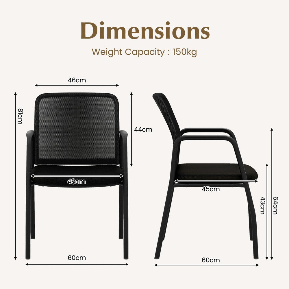 Set of 4 Office Guest Chairs in Black