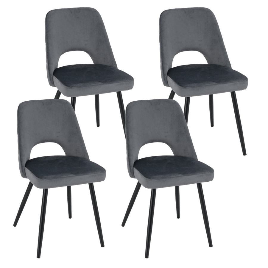 Set of 4 Upholstered Living Room Chair with High-density Sponge Cushion-Grey