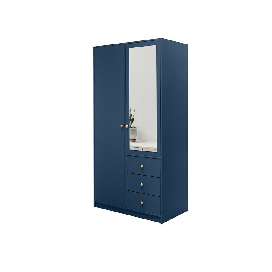 Siena II Hinged Door Wardrobe 100cm in Dark Blue