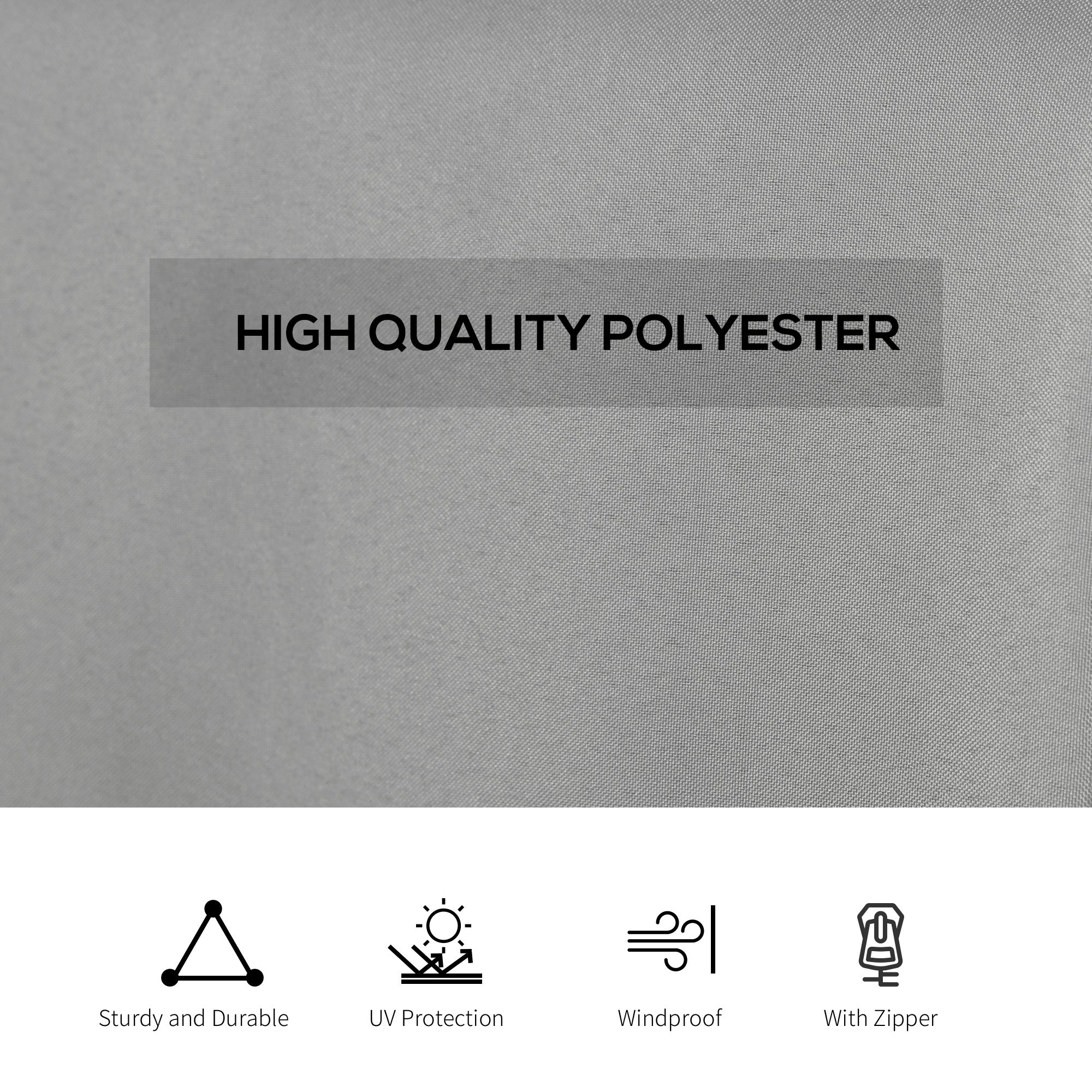 Outsunny 4 Pack Replacement Gazebo Curtains Privacy Panel for Most 3 x 4m Gazebo Canopy Pavillion Outdoor Shelter Sidewalls Accessories Light Grey