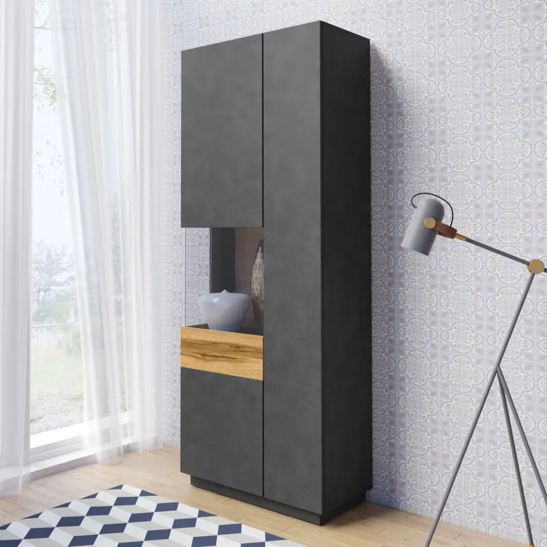 Silke 12 Tall Display Cabinet 80cm