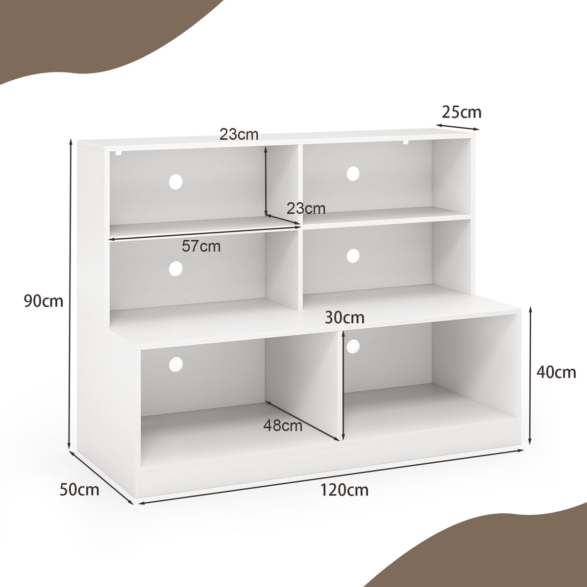2-in-1 Entryway Shoe Cabinet with 2 Anti-tipping Kits for Living Room-White
