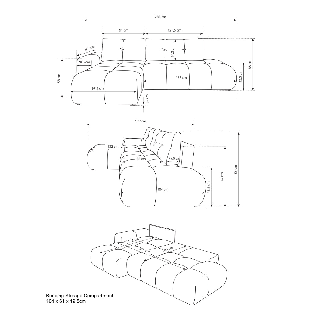 Corner Sofa Bed Soho, image 21
