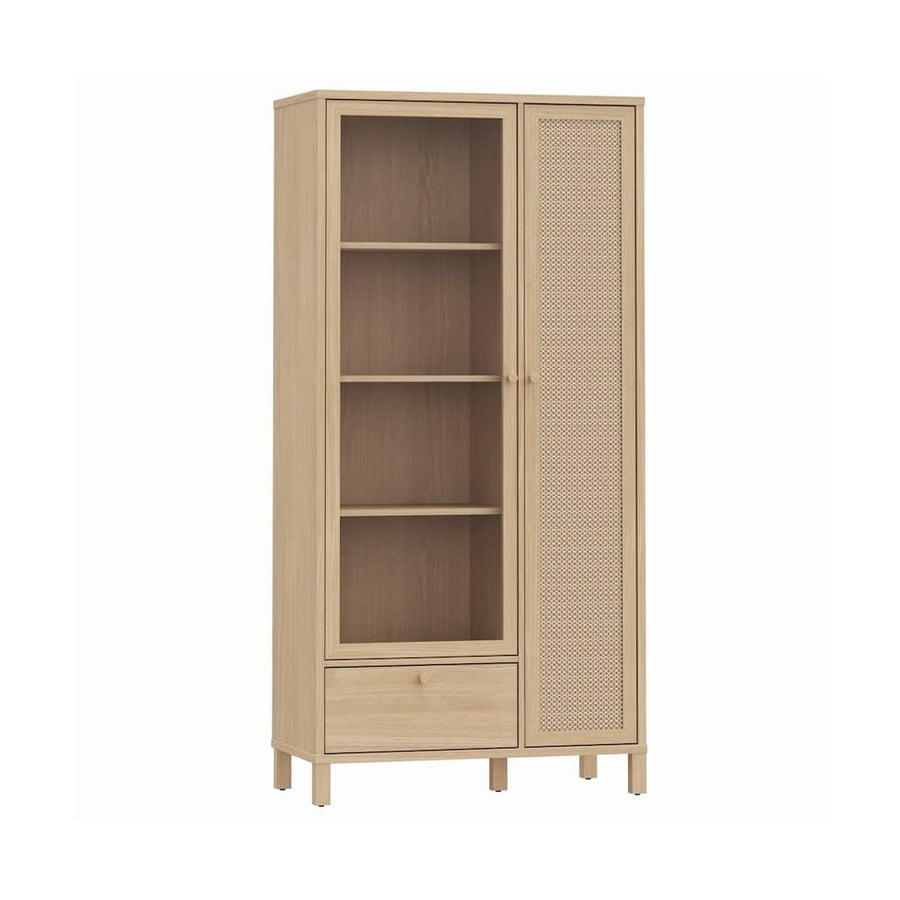 Skelbit Tall Display Cabinet 86cm in Oak Elegant
