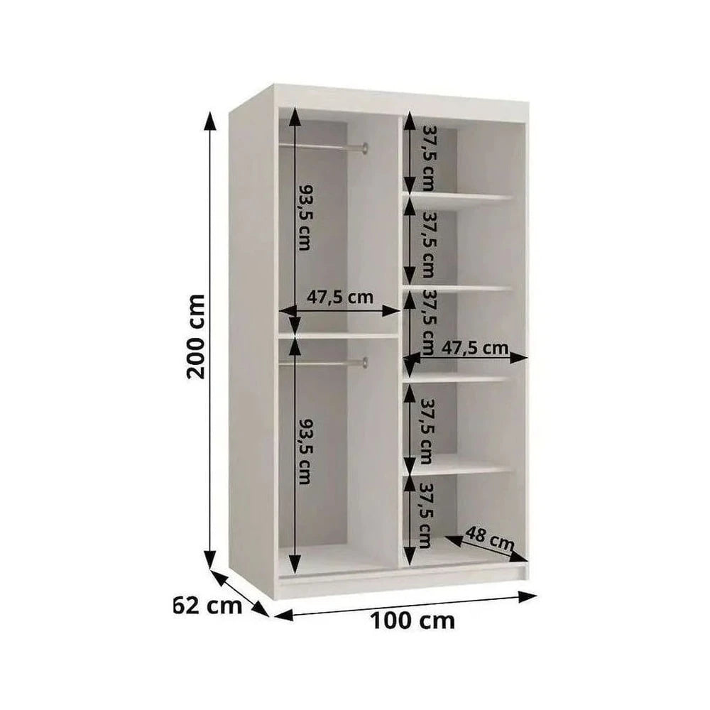 Boliwia Sliding Door Wardrobe 100cm - product image 3
