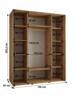 Cannes I Sliding Door Wardrobe 190cm - product image 8