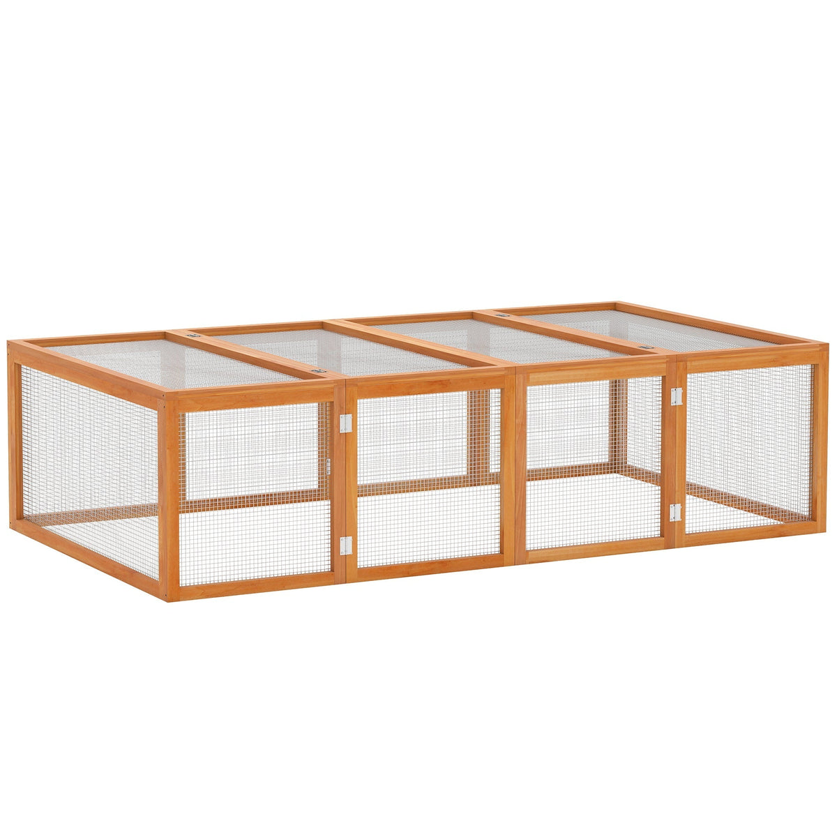 PawHut Big Hutches for Rabbits - 6ft Wooden Spacious Outdoor Rabbit Hutch for Pet Rabbits, Natural Wood