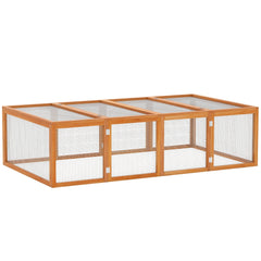 PawHut Big Hutches for Rabbits - 6ft Wooden Spacious Outdoor Rabbit Hutch for Pet Rabbits, Natural Wood