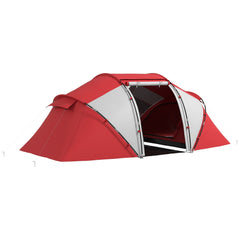 Outsunny 4-6 Man UV Protection Camping Tent - Grey and Red
