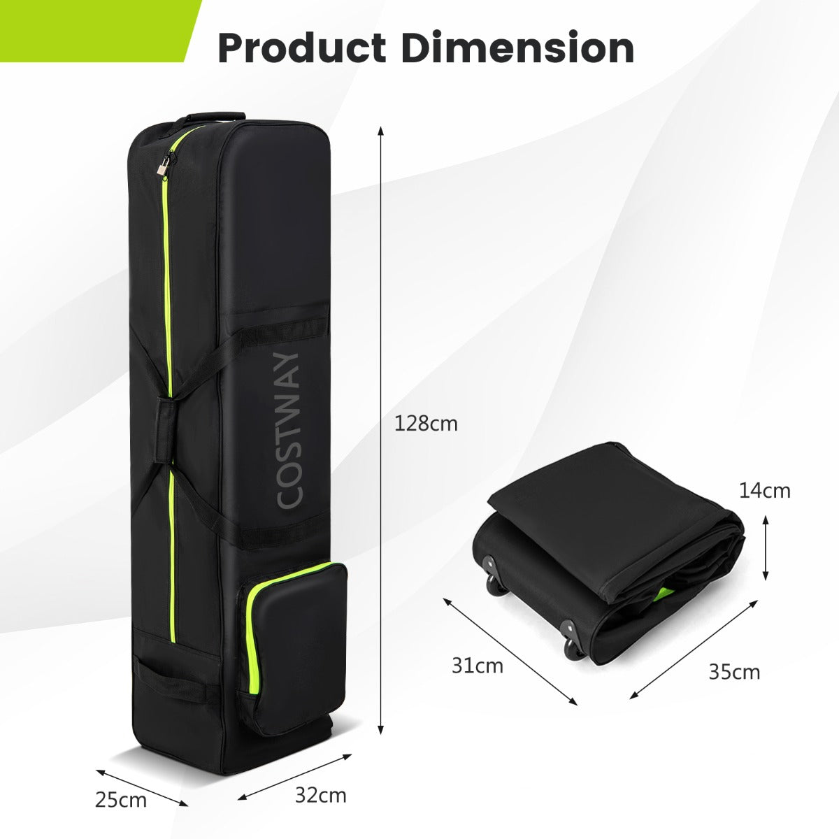 Soft-Sided Golf Travel Bag with Wheels