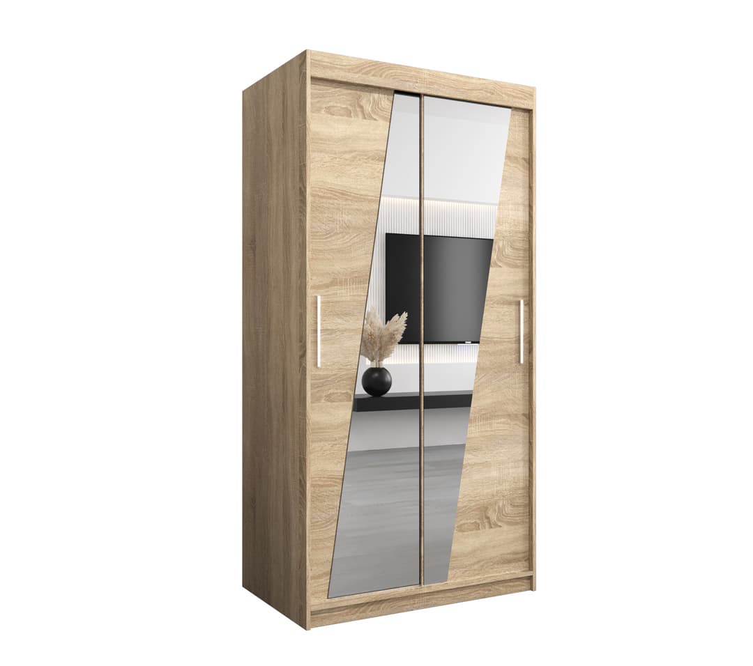 Rhomb Sliding Door Wardrobe 100cm