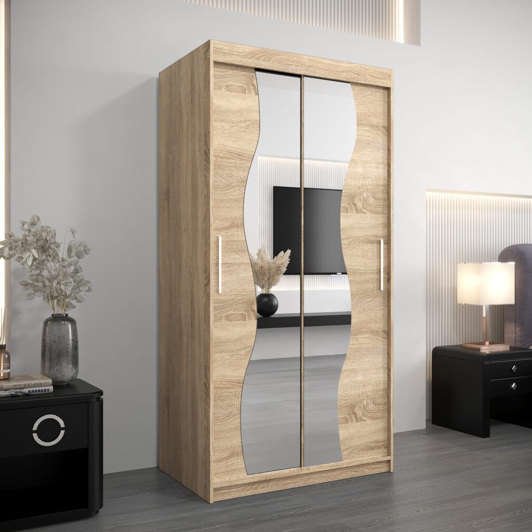 Madrid Sliding Door Wardrobe 100cm