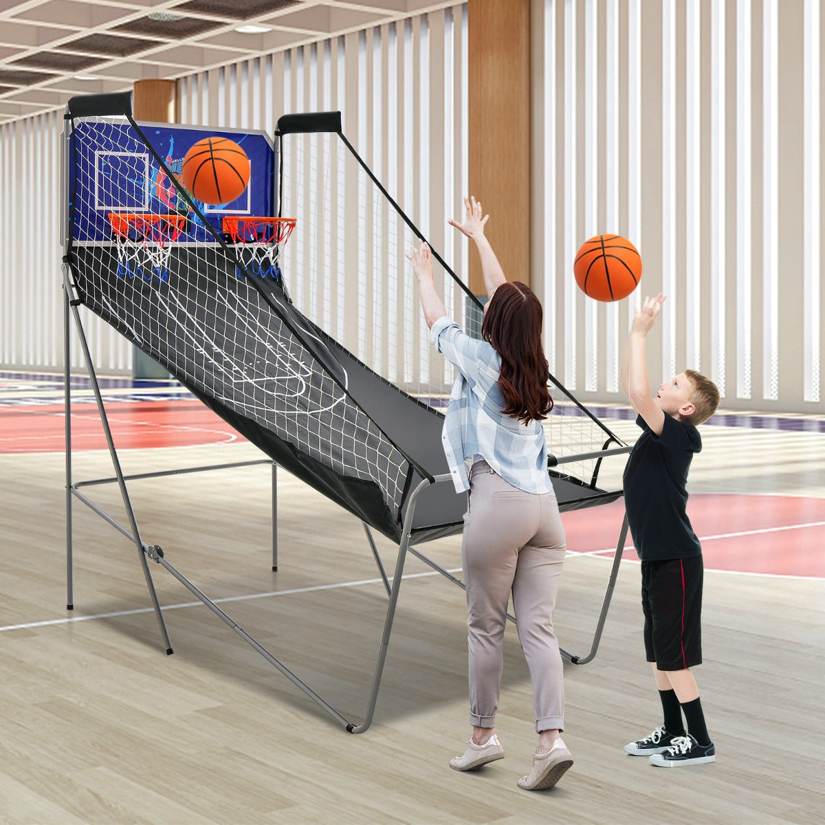 Foldable Basketball Arcade Game-Navy