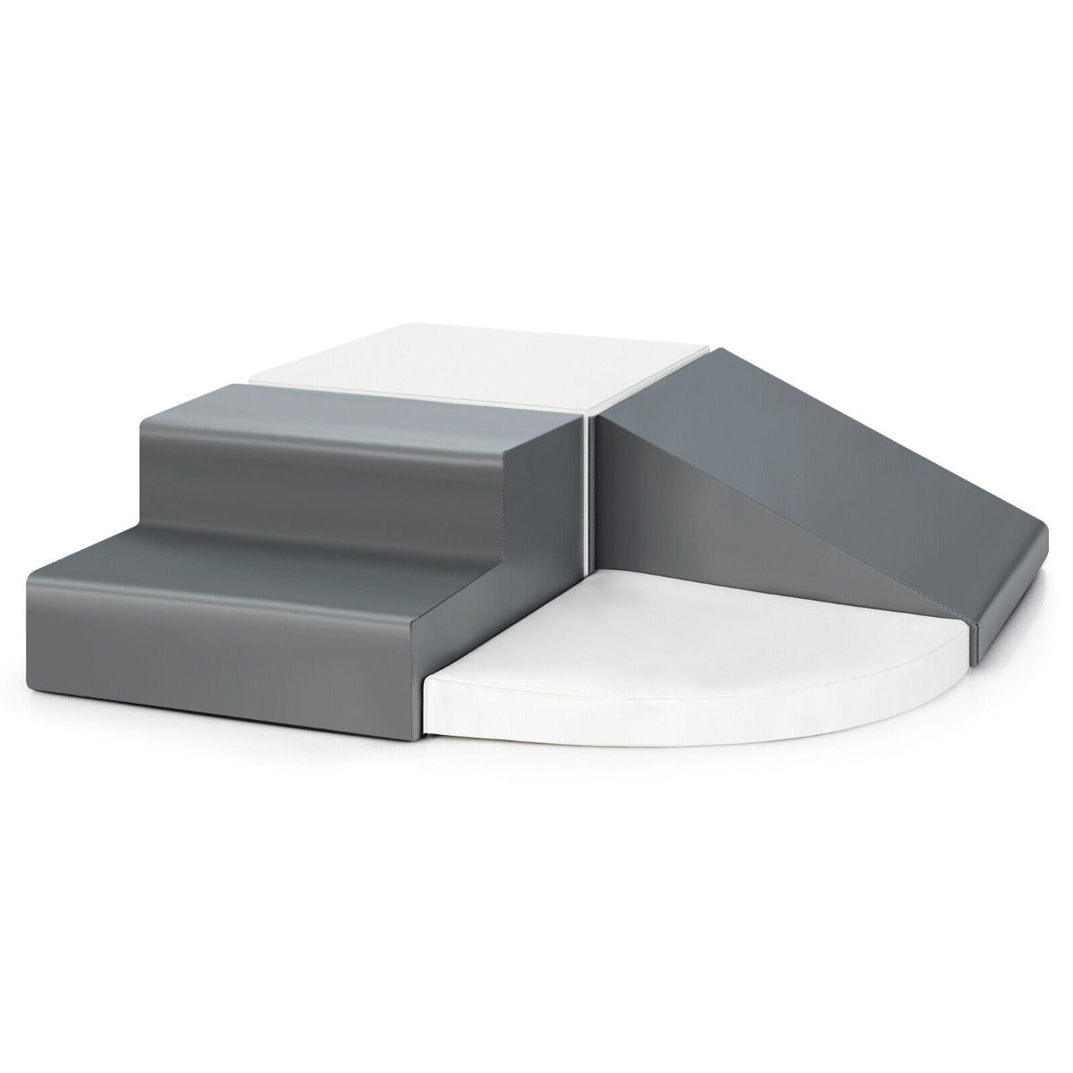 4 Pieces Climb and Crawl Foam Play Set for Toddlers Preschoolers-Grey