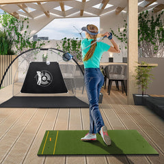 20 mm Golf Hitting Mat Includes 2 Rubber Tees and 2 Alignment Sticks-S