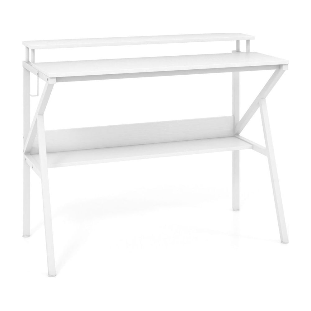 Space Saving Computer Desk in White