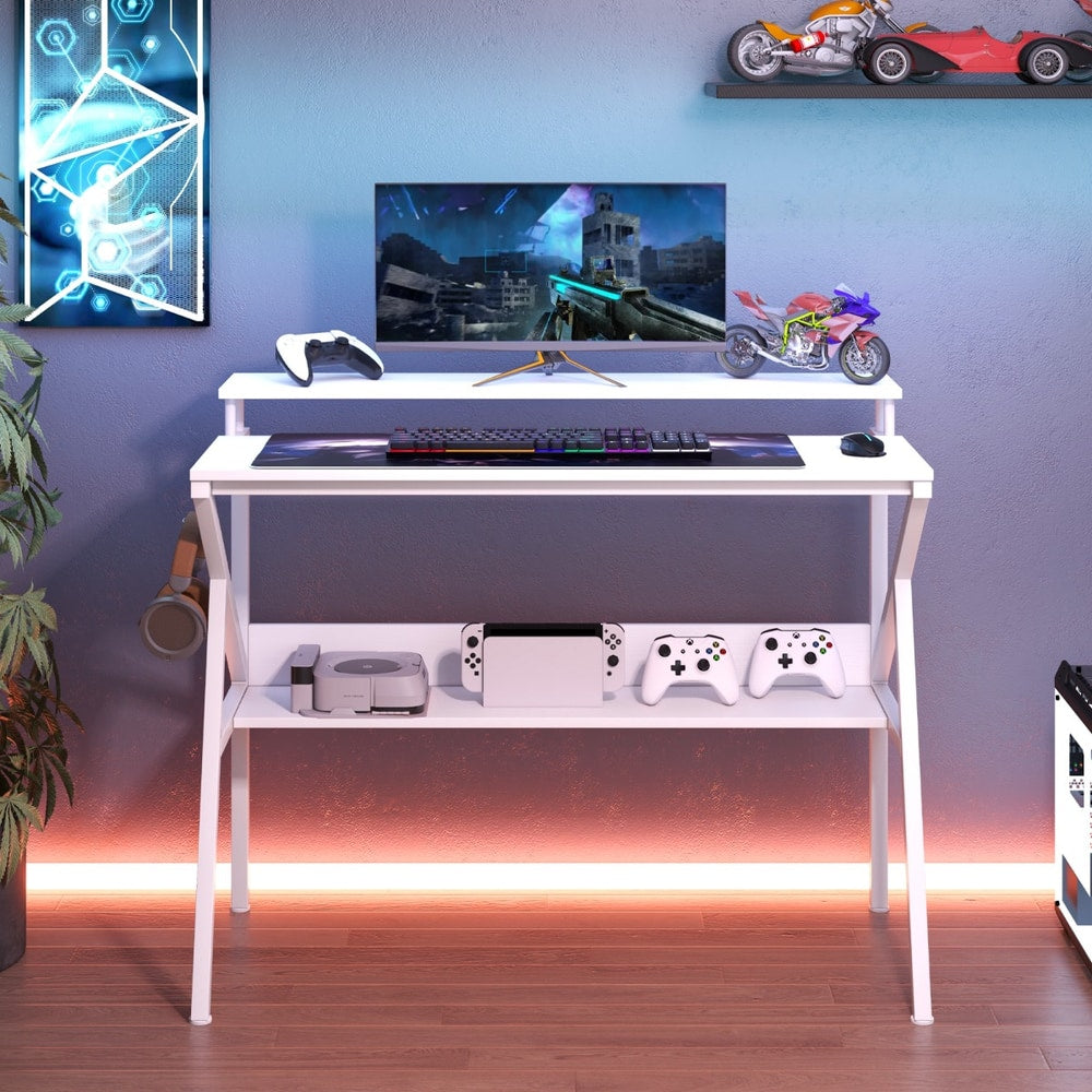 Space Saving Computer Desk in White