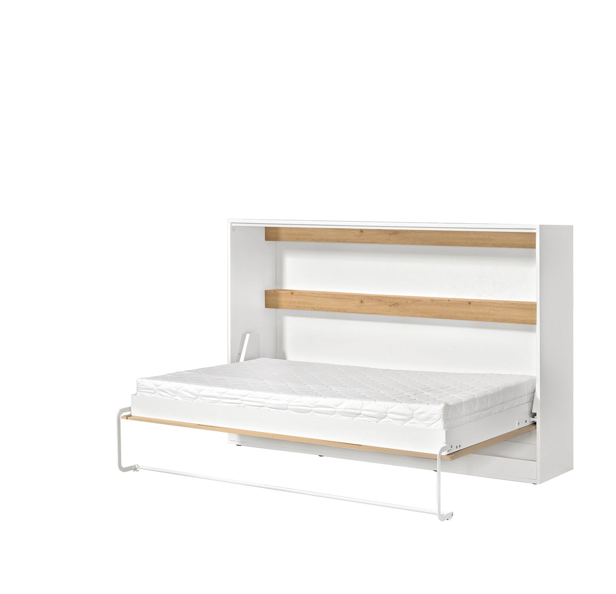 SPACEO Horizontal Wall Bed White Oak Artisan Handles product image