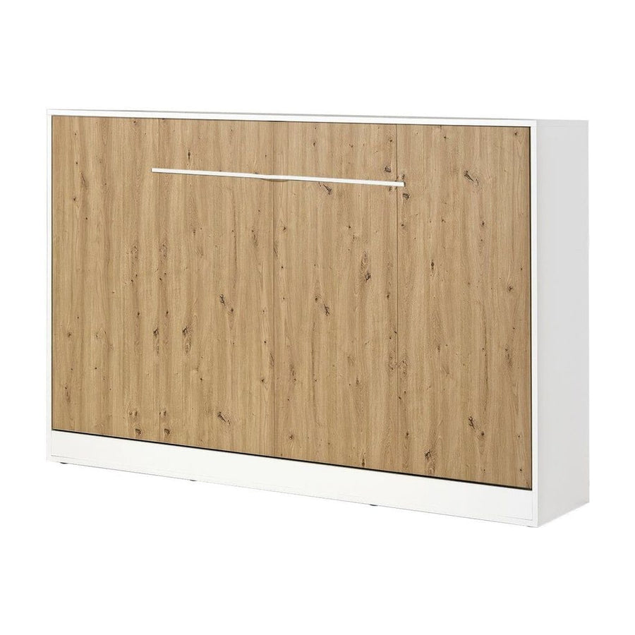SPACEO Horizontal Wall Bed 120x200 White / Oak Artisan / White Handles
