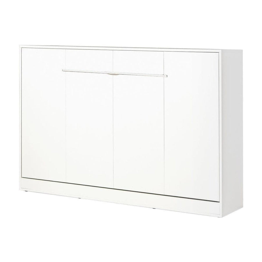 SPACEO Horizontal Wall Bed 120x200 White / White Handles