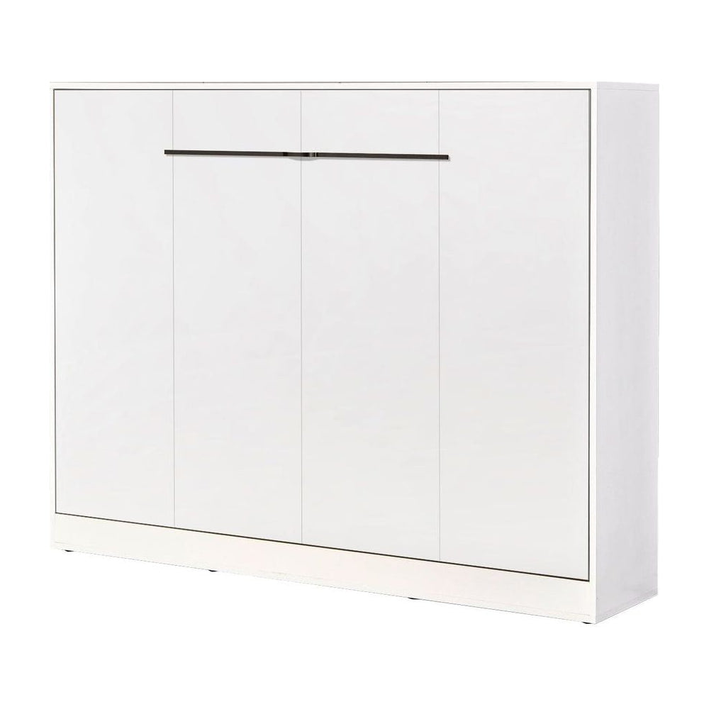 SPACEO Horizontal Wall Bed 140x200 White / Black Handles