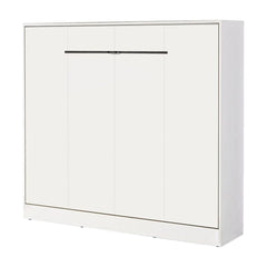 SPACEO Horizontal Wall Bed 160x200 White / Black Handles