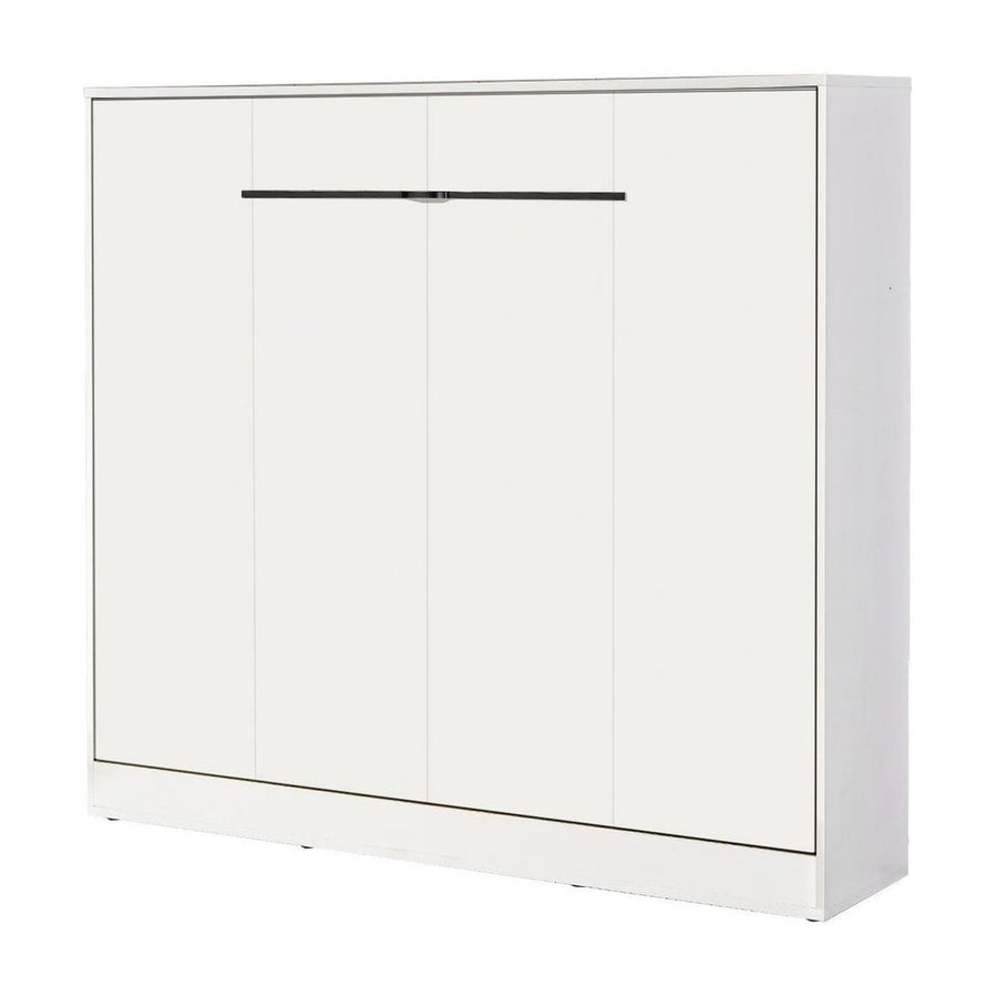 SPACEO Horizontal Wall Bed 160x200 White / Black Handles