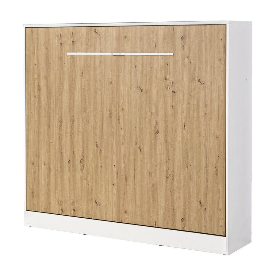 SPACEO Horizontal Wall Bed 160x200 White / Oak Artisan / White Handles