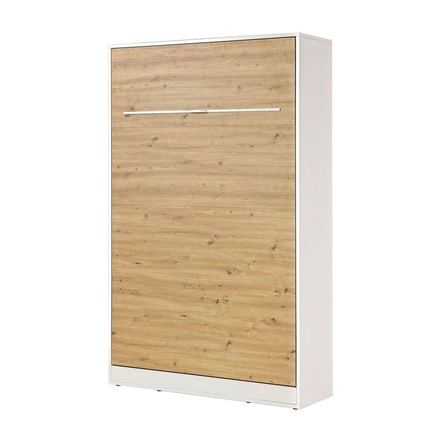 SPACEO Vertical Wall Bed 120x200 White / Oak Artisan / White Handles