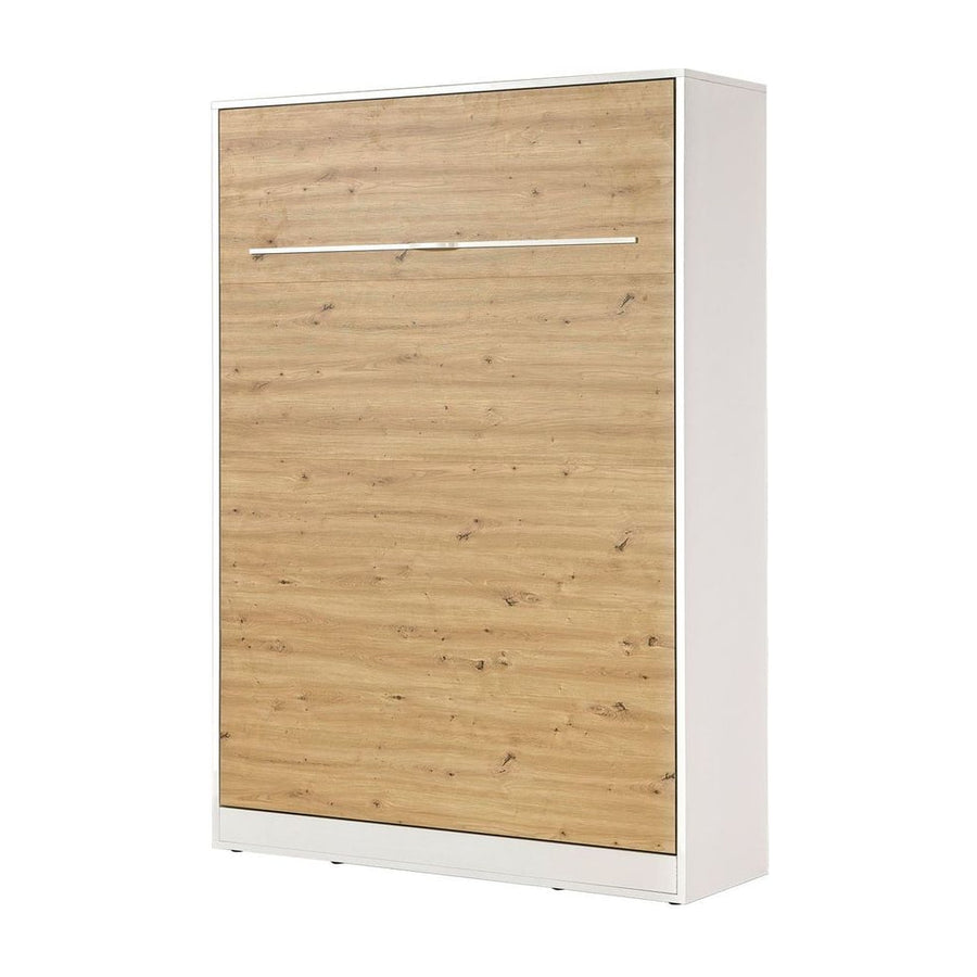 SPACEO Vertical Wall Bed 140x200 White / Oak Artisan / White Handles