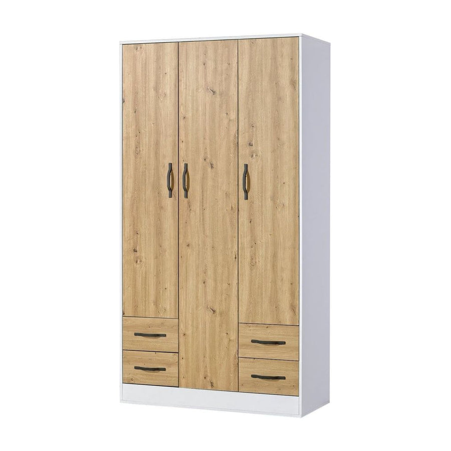 SPACEO Wardrobe 120 / Oak Artisan / Black Handles
