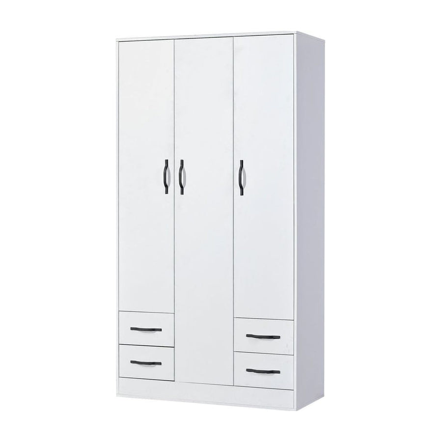 SPACEO Wardrobe 120 White / Black Handles