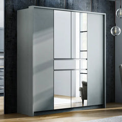 Split Hinged Door Wardrobe 200cm in Platinum