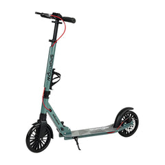 SPORTNOW Foldable Kick Scooter with Height Adjustable Handlebar, silver tone, with large wheels and disc brake
