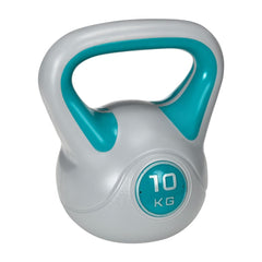 SPORTNOW Kettlebell, 10kg Kettle Bells with Handle for Home Gym Weight Lifting and Strength Training, Light Blue and Grey
