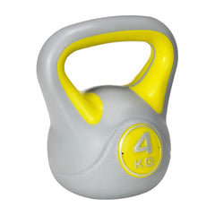 SPORTNOW Kettlebell, 4kg Kettle Bells with Handle for Home Gym Weight Lifting and Strength Training, Yellow and Grey