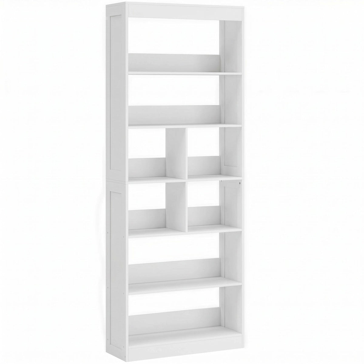 HOMCOM Bookcase, 6-Tier Bookshelf with Open Storage Shelves, Cubes, 180 cm Tall Display Shelf with Anti-Tipping Design, White
