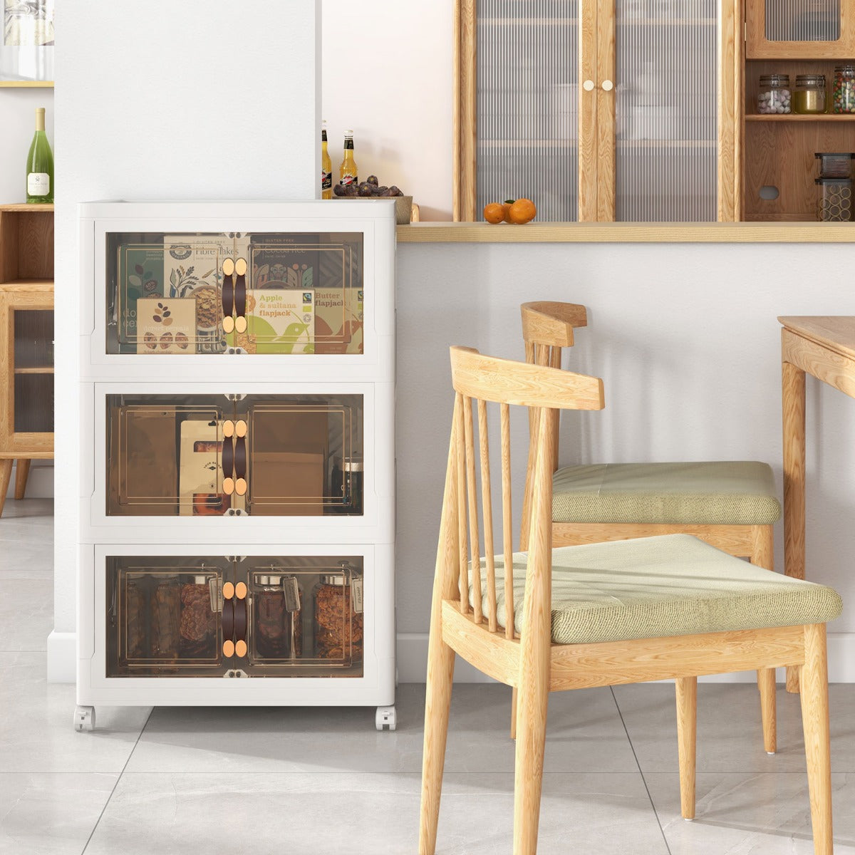 27/34/44/59/78/92.5 Gal Stackable Storage Bins with Lockable Wheels-34 Gal-3-Tier