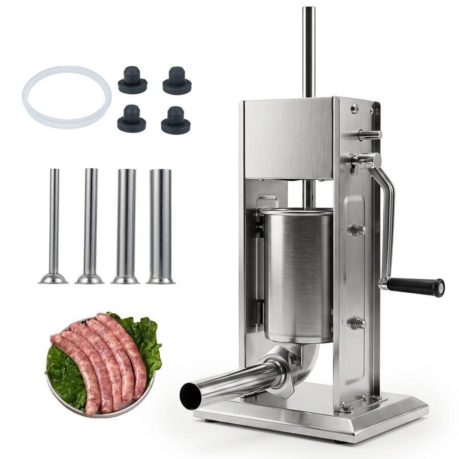 Stainless Steel Meat Filling Machine with 4 stuffing tubes and spare seals