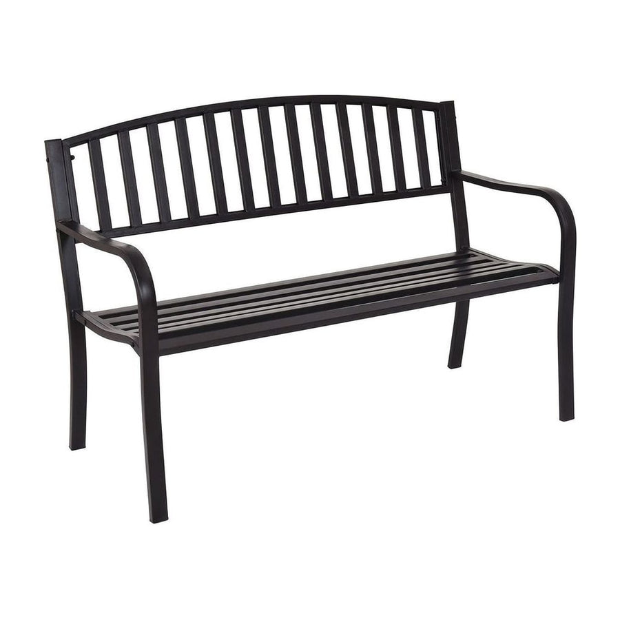 Steel Garden Bench Outdoor Patio Bench with Streak Design